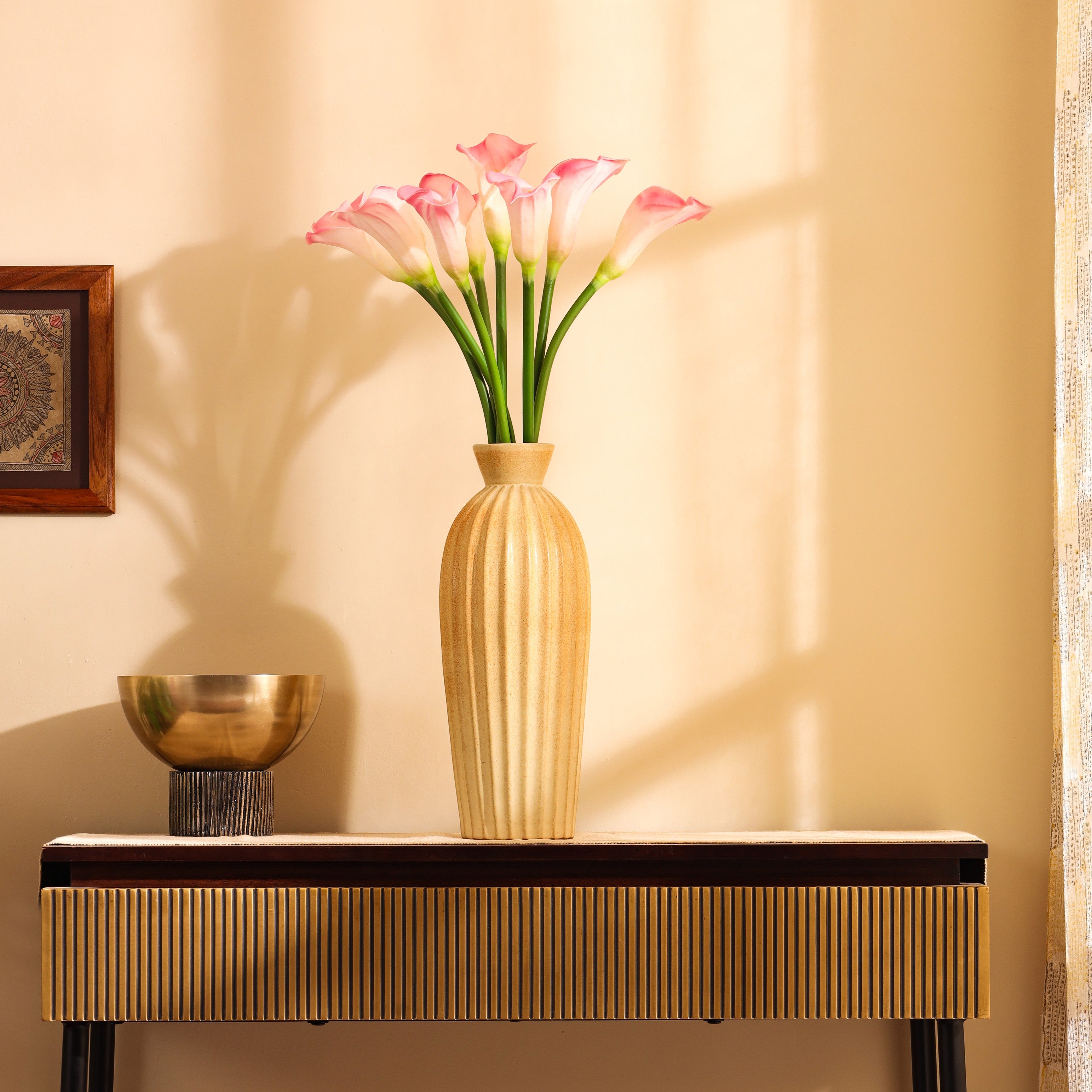 luxe artificial calla lily flower sticks set of 5 sticks pink color 2.2 feet for home and office decor for indoor and outdoor use