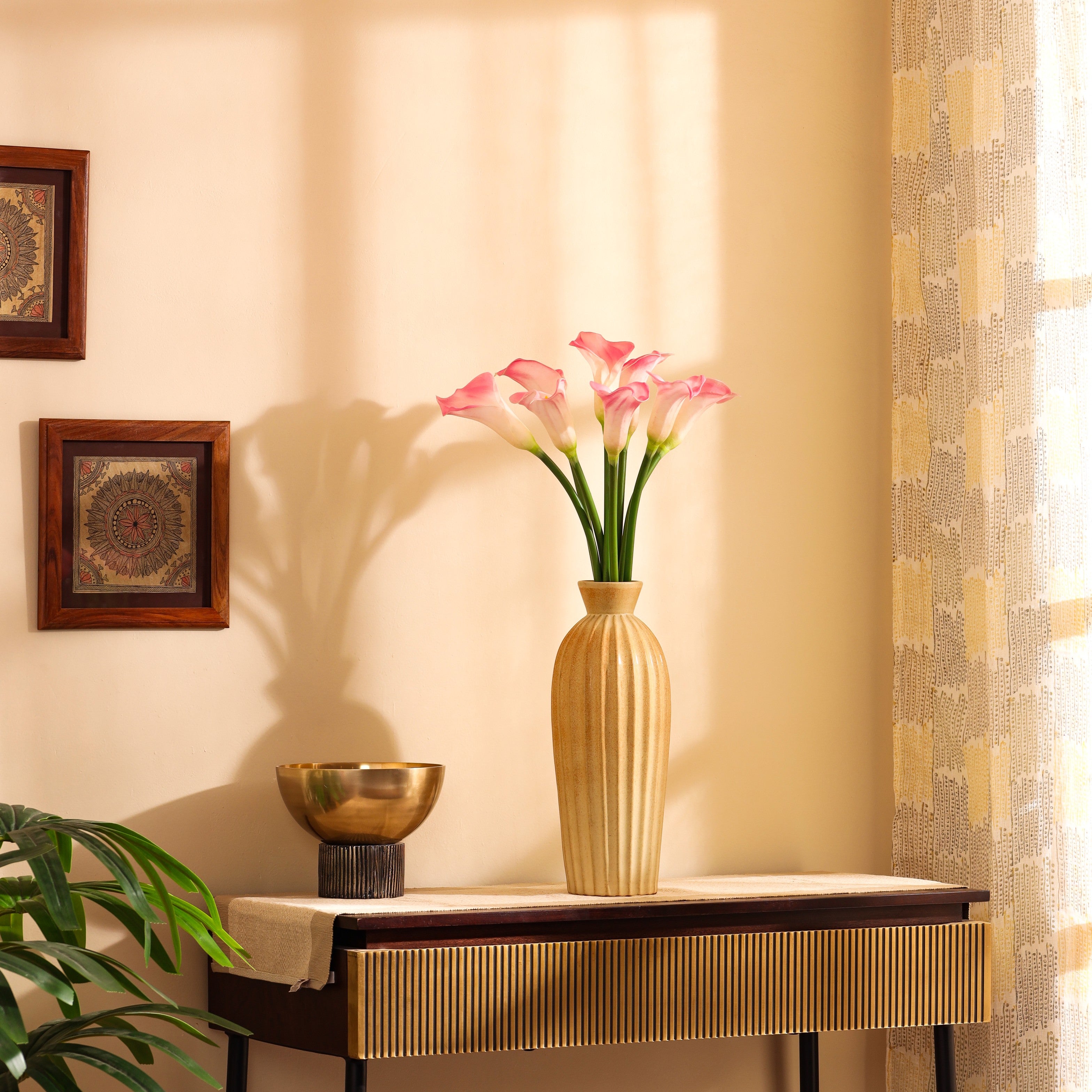 luxe artificial calla lily flower sticks set of 5 sticks pink color 2.2 feet for home and office decor for indoor and outdoor use 