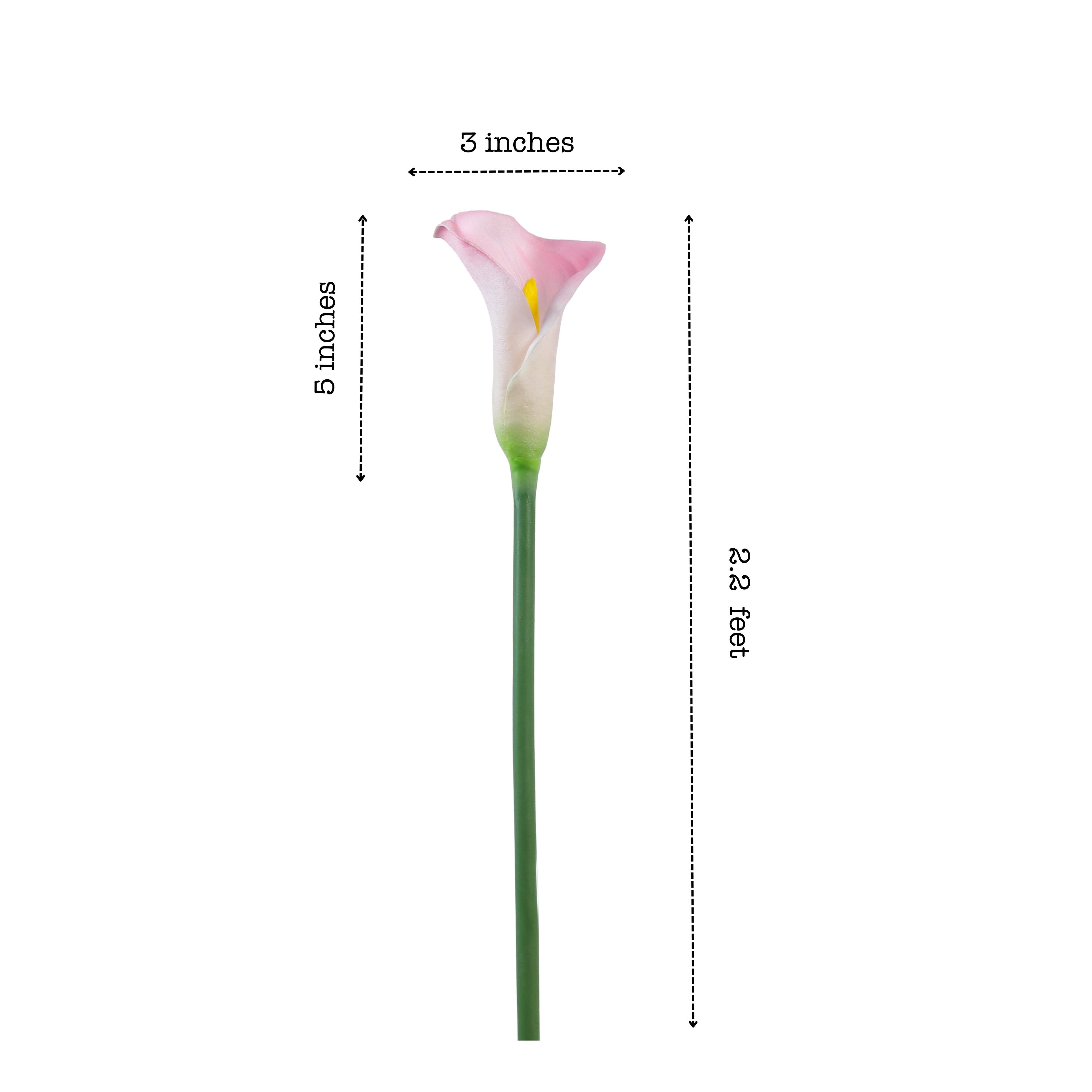 luxe artificial calla lily flower sticks set of 5 sticks pink color 2.2 feet for home and office decor for indoor and outdoor use 