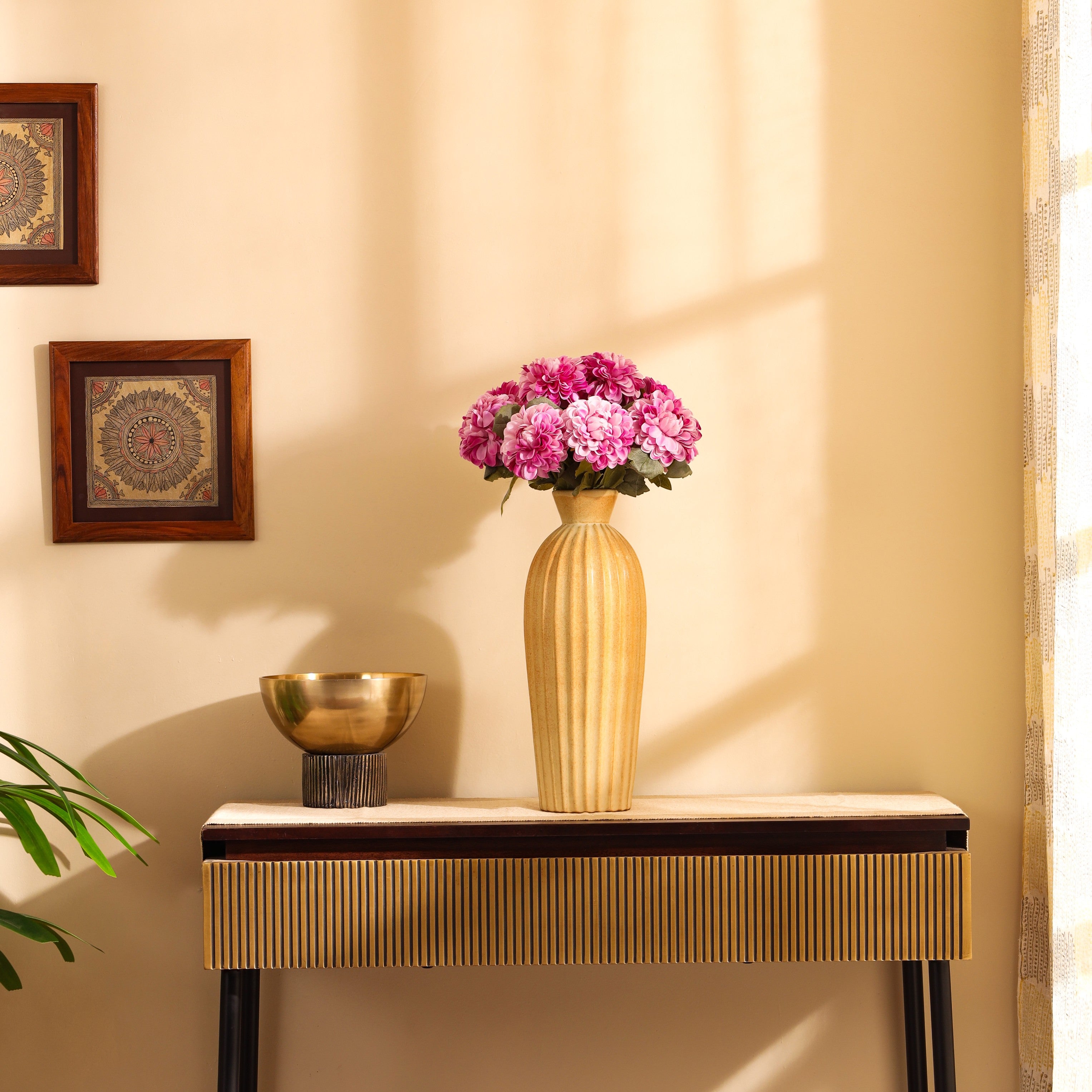 luxe artificial chrysanthemum flower sticks set of 5 sticks pink color 1.5 feet for home and office decor for indoor and outdoor use 