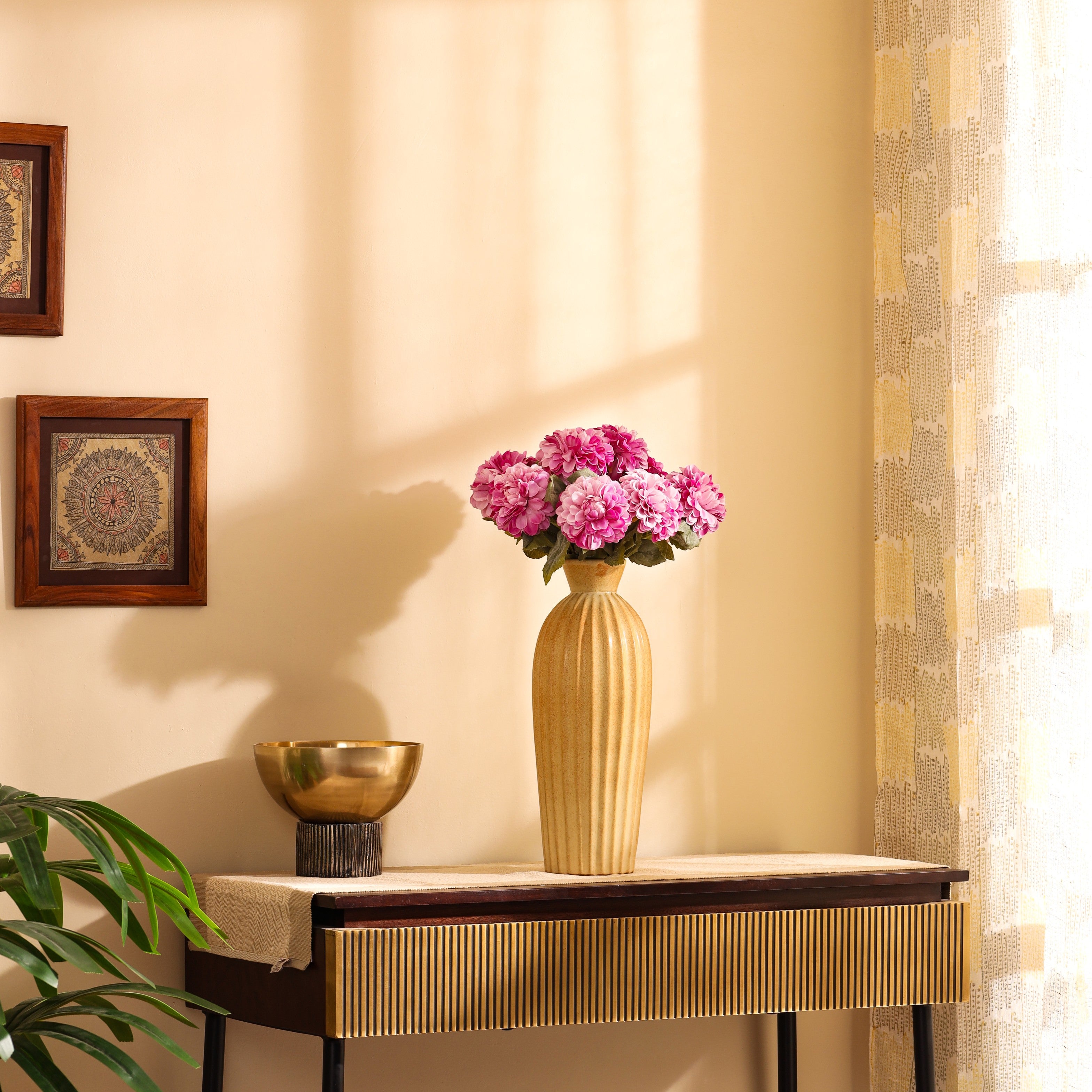 luxe artificial chrysanthemum flower sticks set of 5 sticks pink color 1.5 feet for home and office decor for indoor and outdoor use 