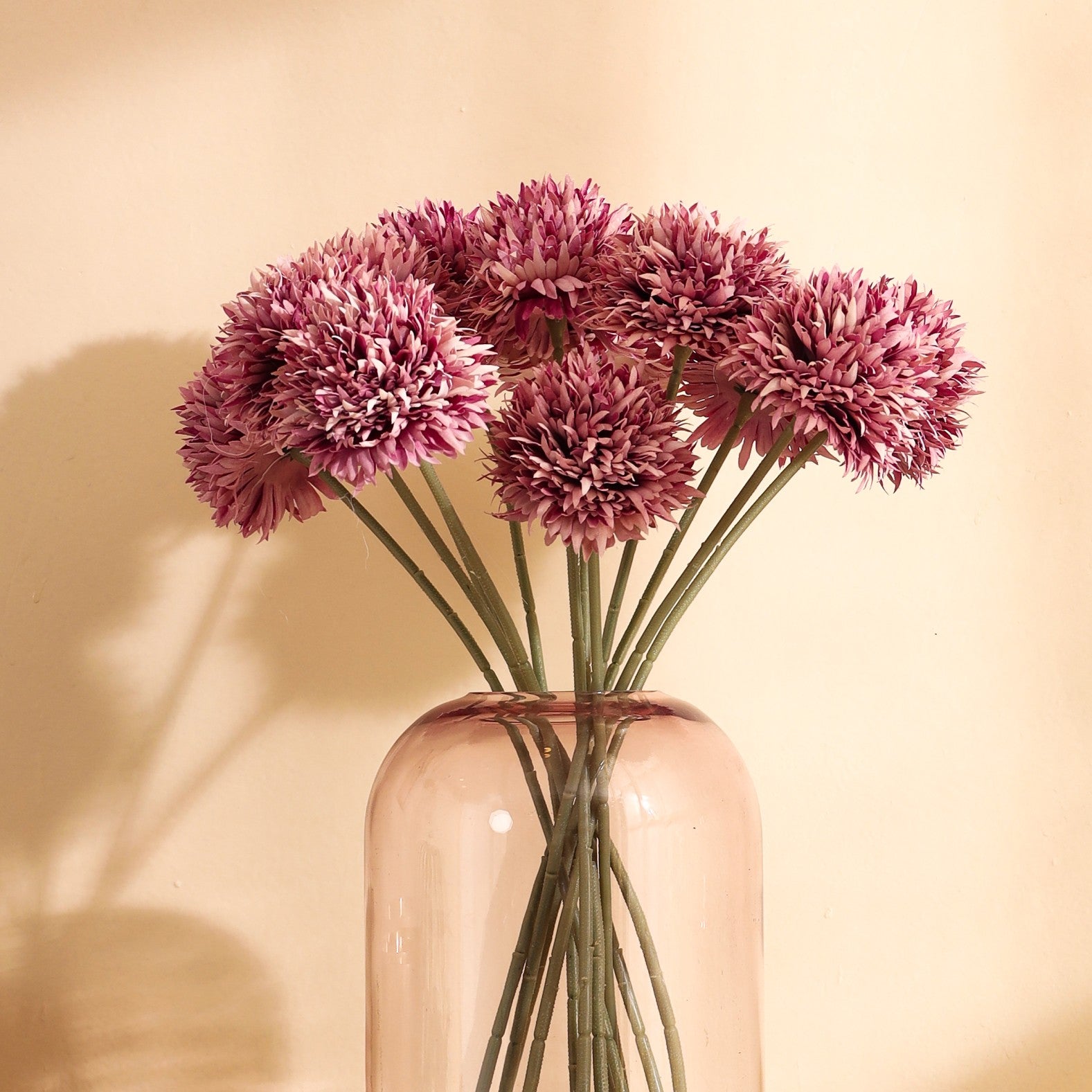 luxe artificial chrysanthemum flower sticks set of 6 sticks purple color 1.5 feet for home and office decor for indoor and outdoor use 