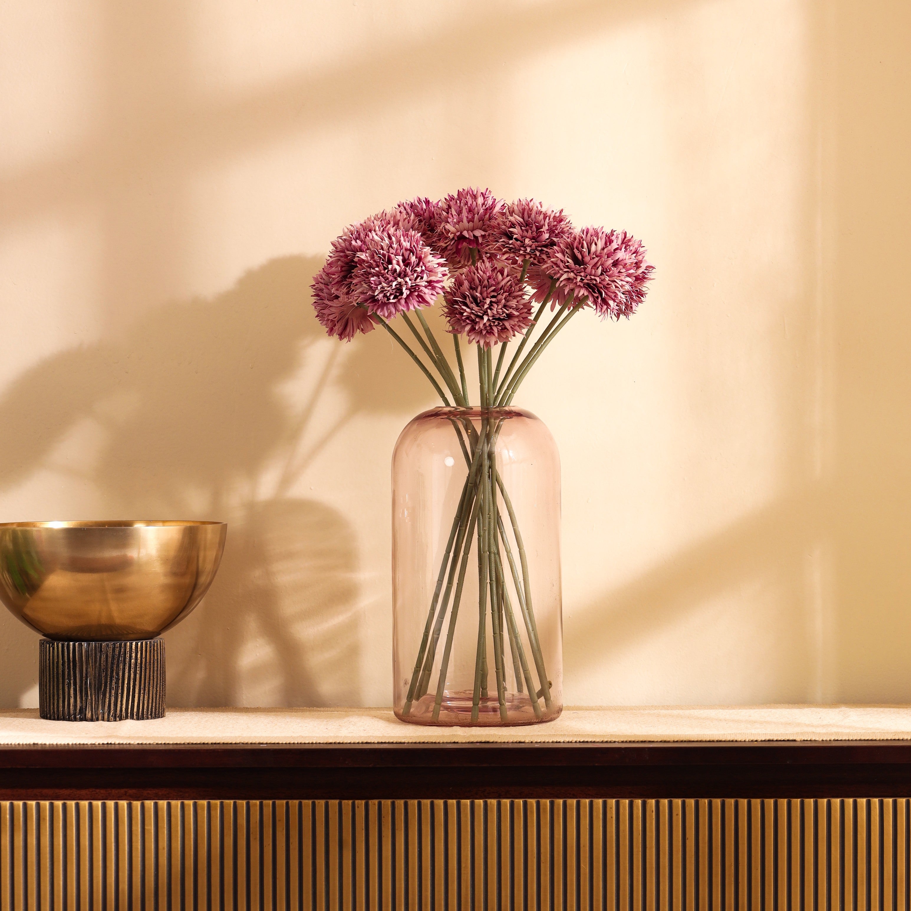 luxe artificial chrysanthemum flower sticks set of 6 sticks purple color 1.5 feet for home and office decor for indoor and outdoor use 