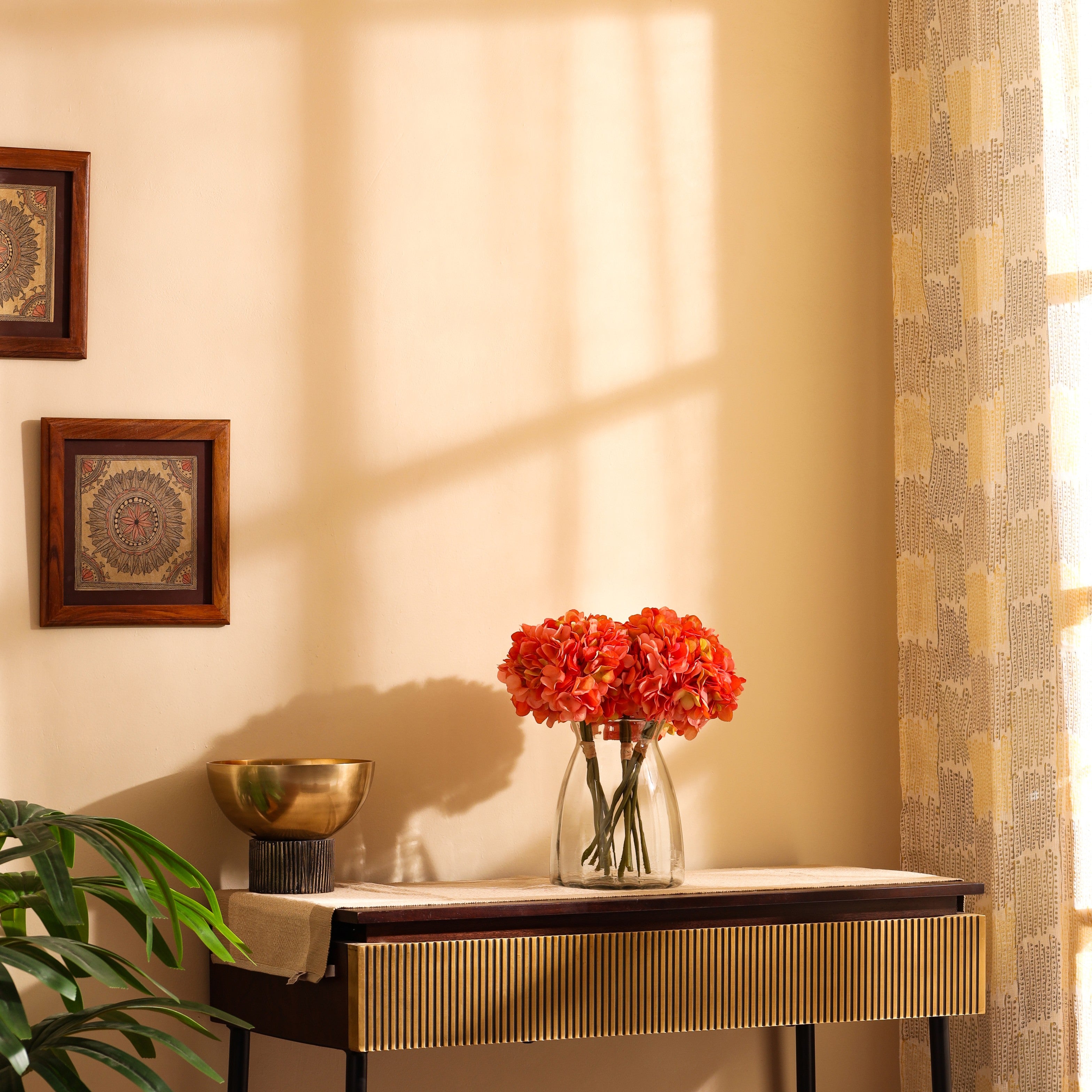 luxe artificial hydrangea flower bouquet pink color 1 foot for home and office decor for indoor and outdoor use 