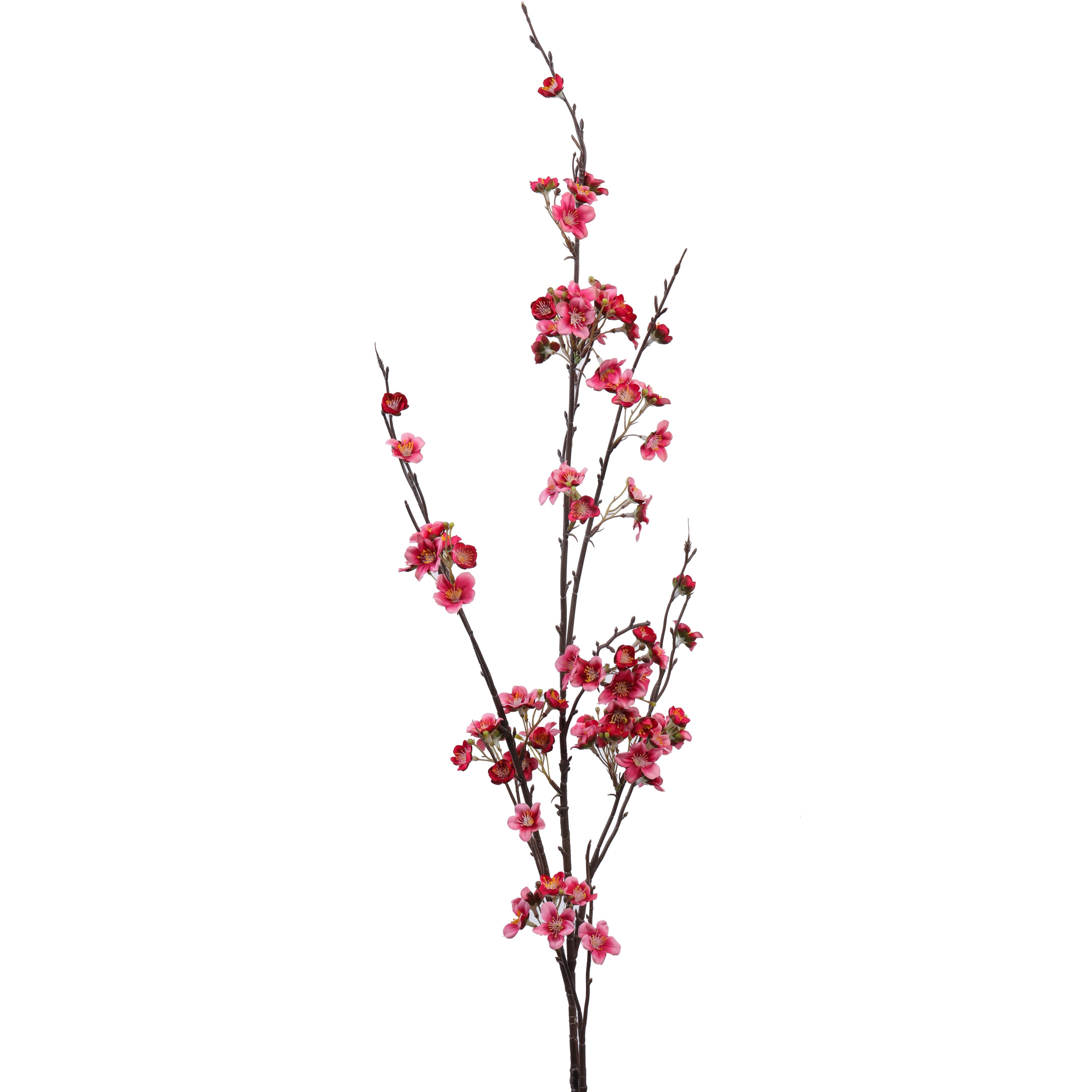 luxe artificial japanese cherry blossom flower stick dark pink color 4 feet for home and office decor for indoor and outdoor use 
