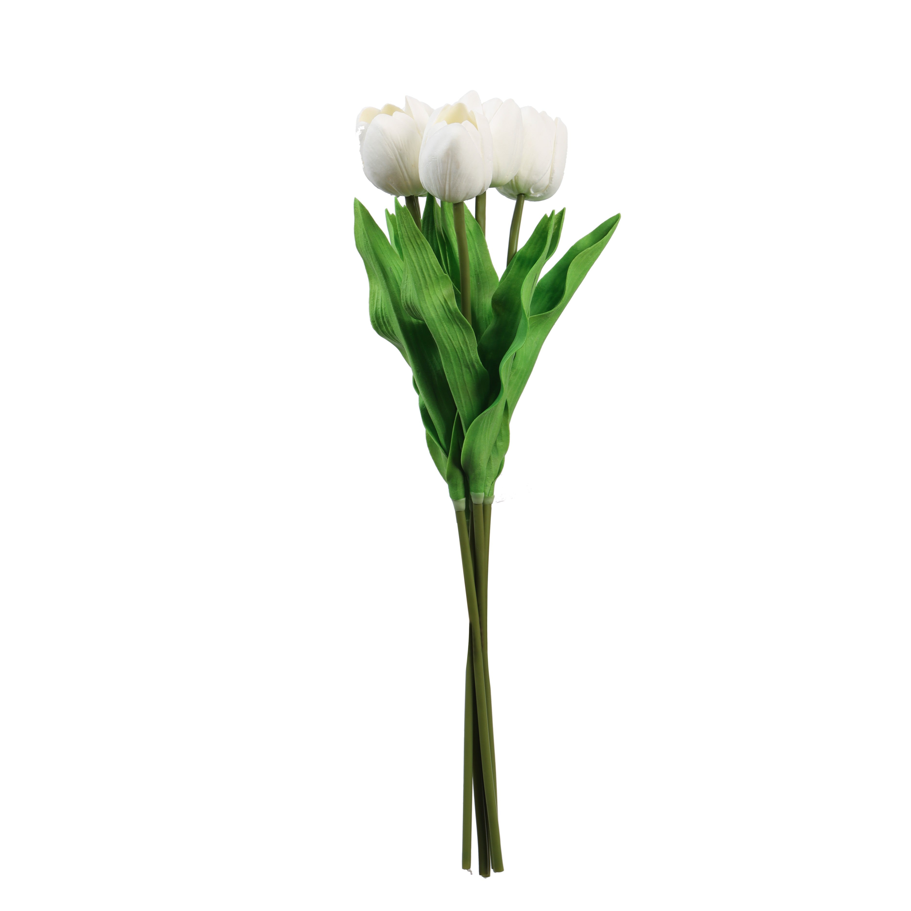luxe artificial tulip flower sticks set of 5 sticks white color 1.5 feet for home and office decor for indoor and outdoor use 
