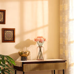 premium artificial chrysanthemum flower sticks set of 6 sticks peach color 1.5 feet for home and office decor for indoor and outdoor use 