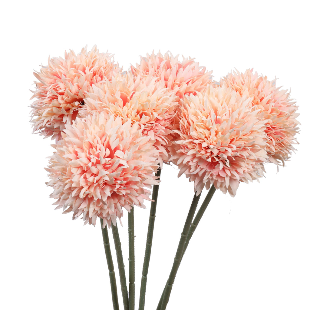 premium artificial chrysanthemum flower sticks set of 6 sticks peach color 1.5 feet for home and office decor for indoor and outdoor use 