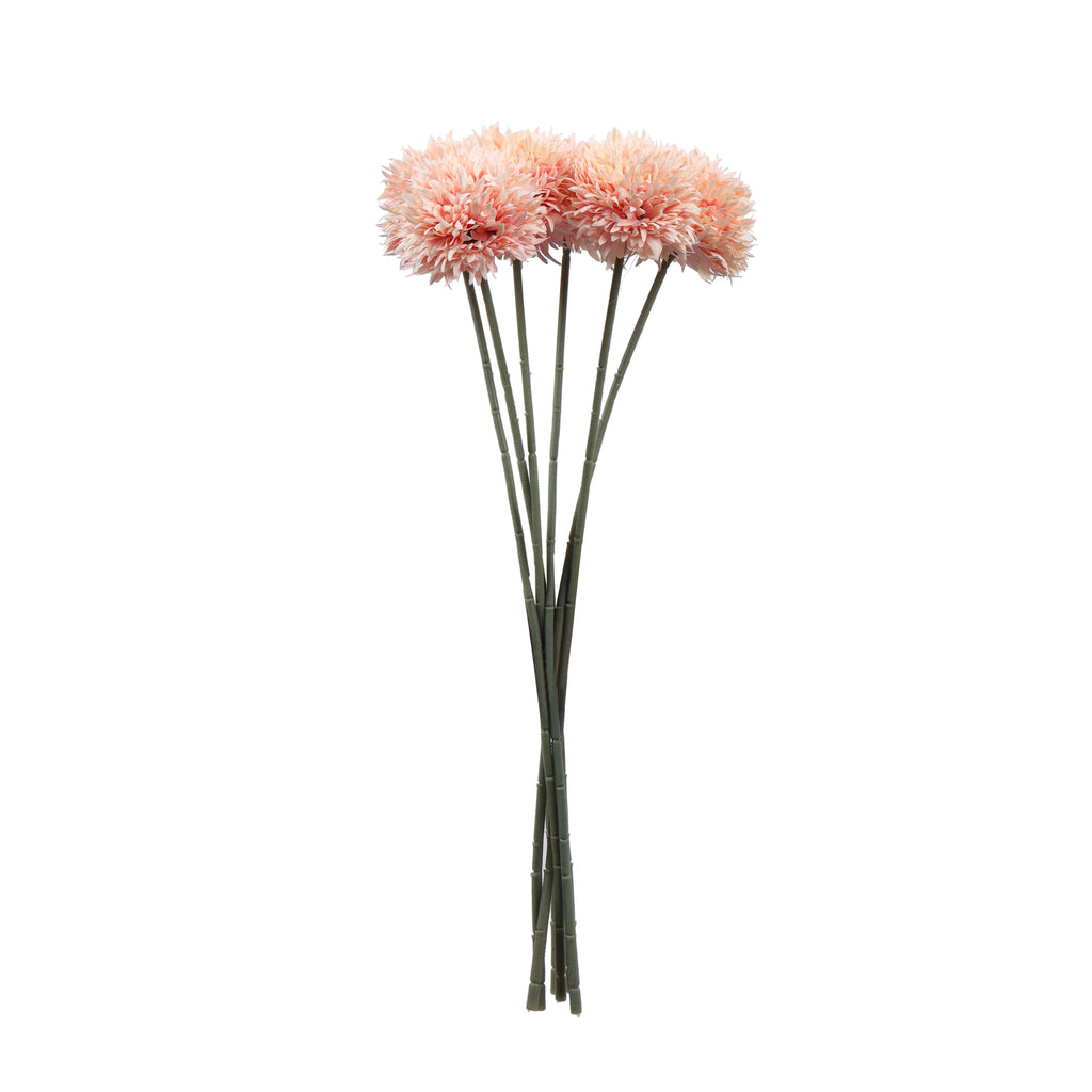 premium artificial chrysanthemum flower sticks set of 6 sticks peach color 1.5 feet for home and office decor for indoor and outdoor use 