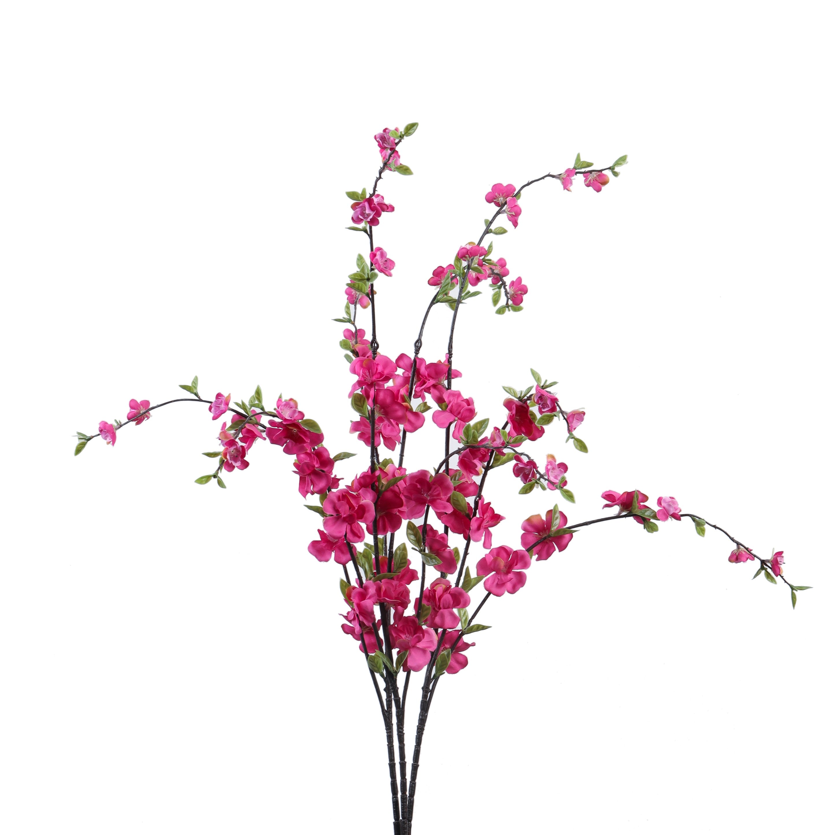premium artificial japanese cherry blossom flower stick dark pink color 3 feet for home and office decor for indoor and outdoor use 