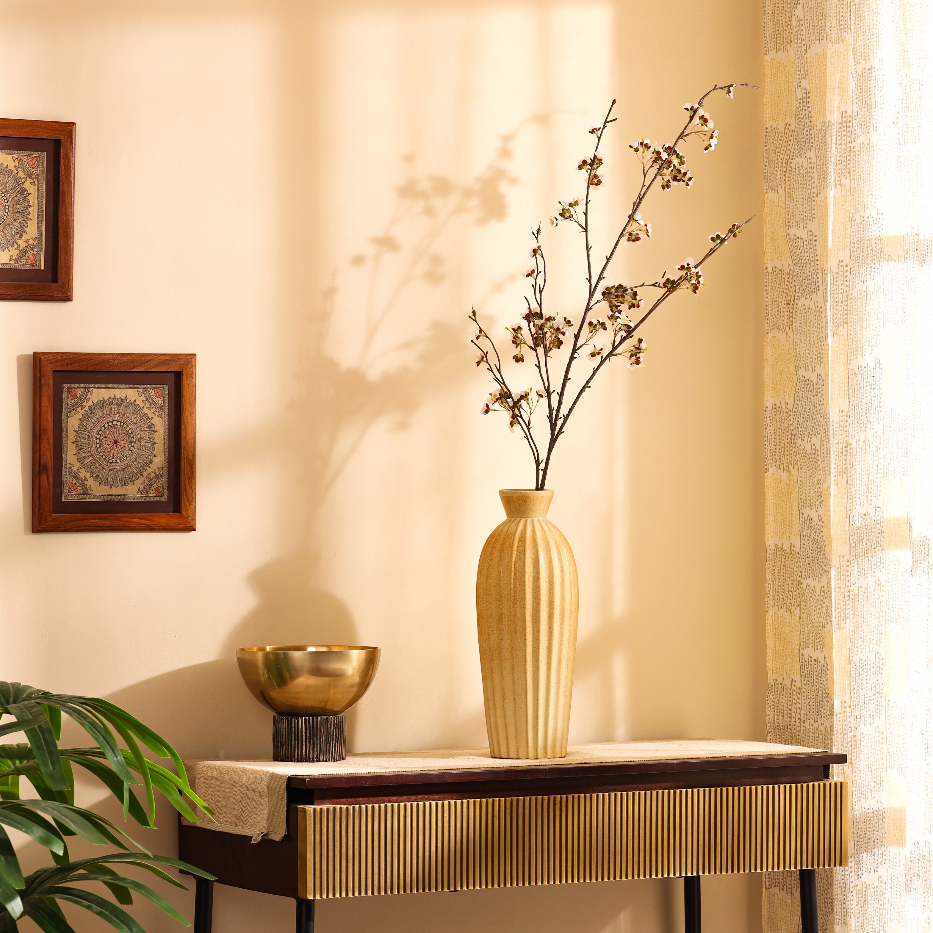 premium artificial japanese cherry blossom flower stick white color 4 feet for home and office decor for indoor and outdoor use 