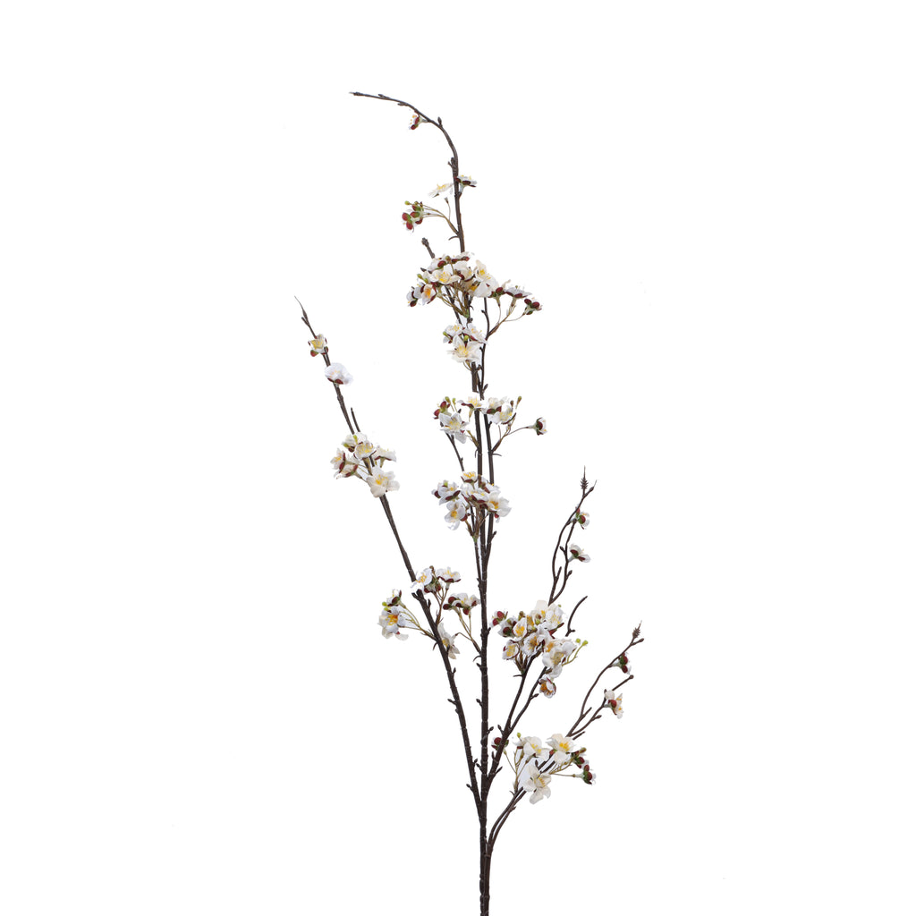 premium artificial japanese cherry blossom flower stick white color 4 feet for home and office decor for indoor and outdoor use 