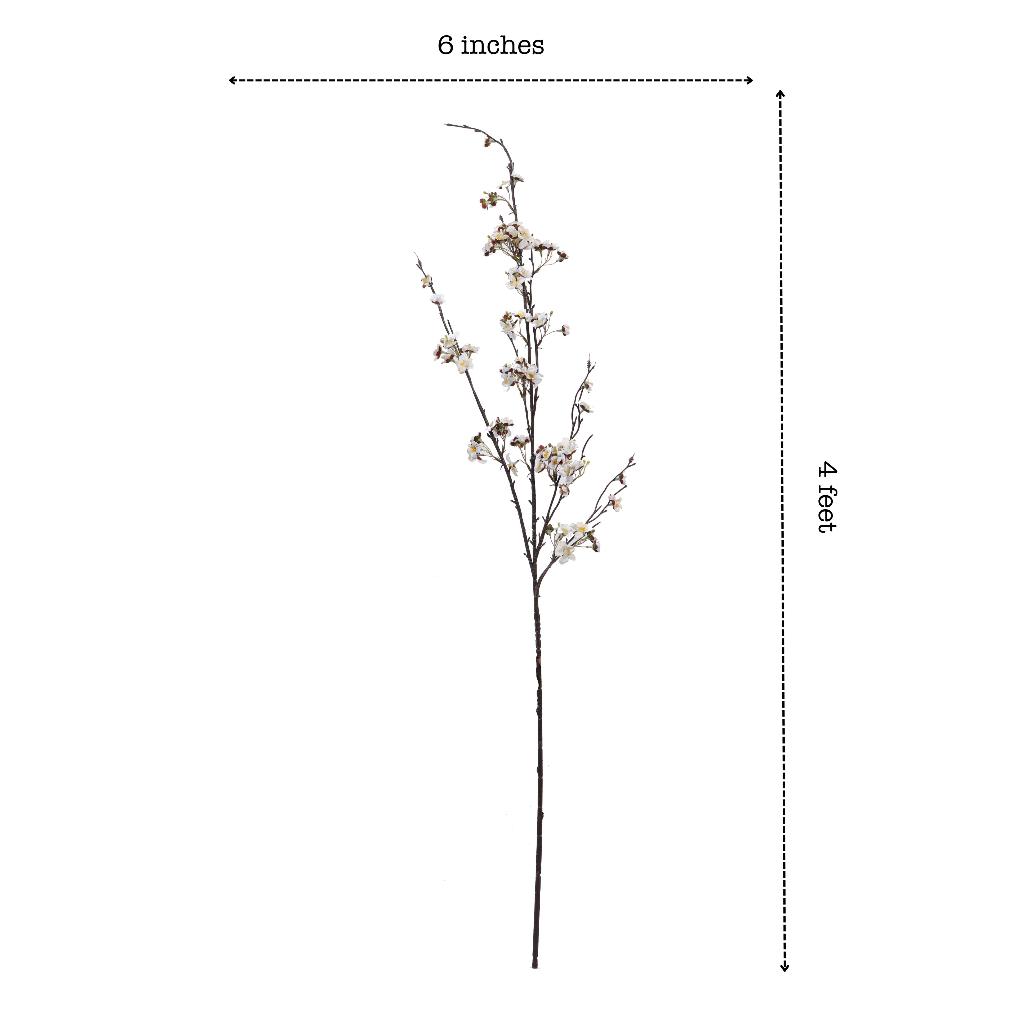 premium artificial japanese cherry blossom flower stick white color 4 feet for home and office decor for indoor and outdoor use 