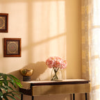 premium artificial light pink hydrangea flower bouquet 1 foot for home and office decor for indoor and outdoor use 