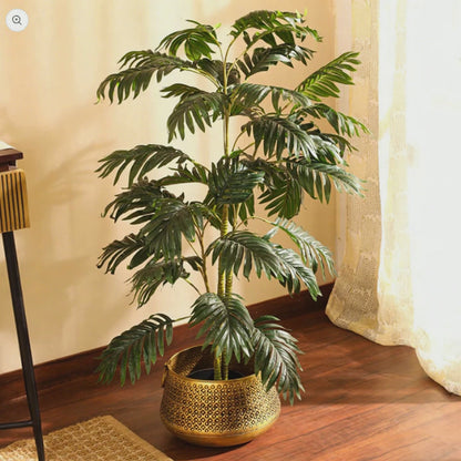Artificial Areca Palm Plant in Black Pot (4 Feet)