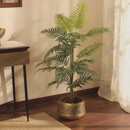 Artificial Areca Palm Plant in Black Pot (4 Feet)