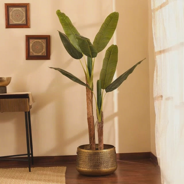 artificial premium banana plant with pot 5 feet for home and office decor for indoor and outdoor use 
