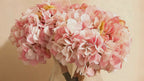 premium artificial light pink hydrangea flower bouquet 1 foot for home and office decor for indoor and outdoor use 