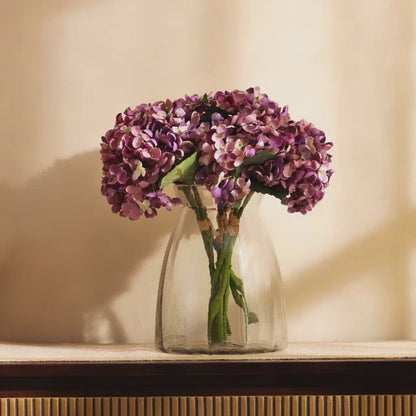 Artificial Hydrangea Bouquet (1 Foot, Purple)