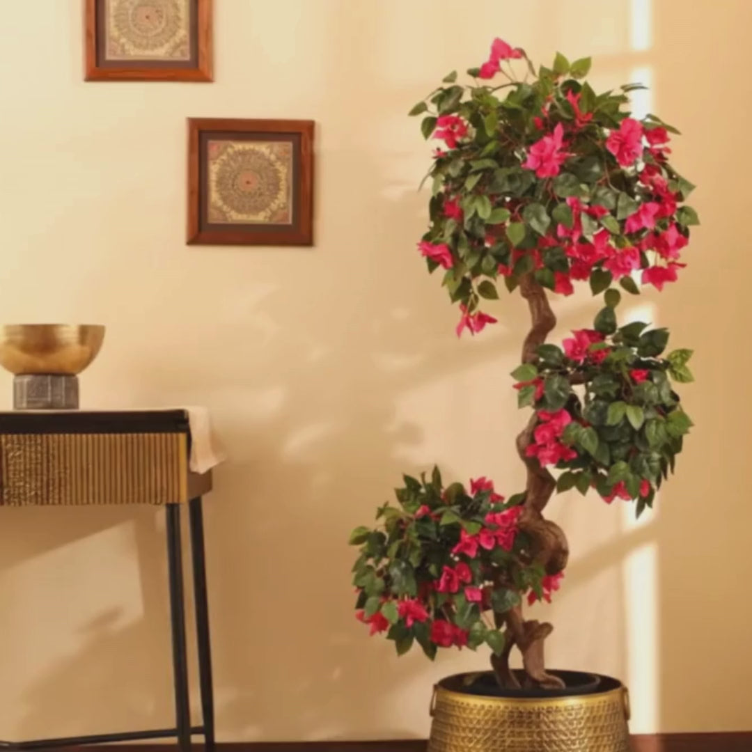 artificial bougainvillea flower plant with pot 5 feet for home and office decor for outdoor and indoor use 