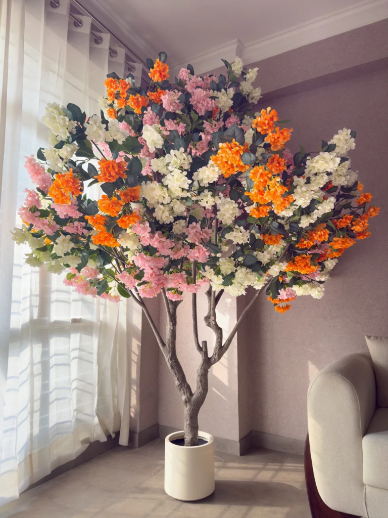 Artificial Begonia Flowers Plant 8.3 Feet With Pot